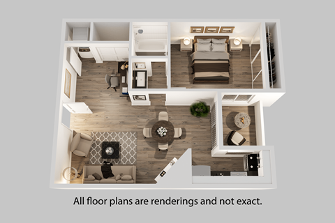Floor plan for 1 bed, 1 bath, 825 sqft
